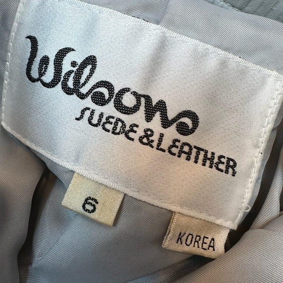 Vintage Wilson’s Leather 80’s Genuine Leather Dove Grey Midi Skirt Size 6 Small - Picture 10 of 13